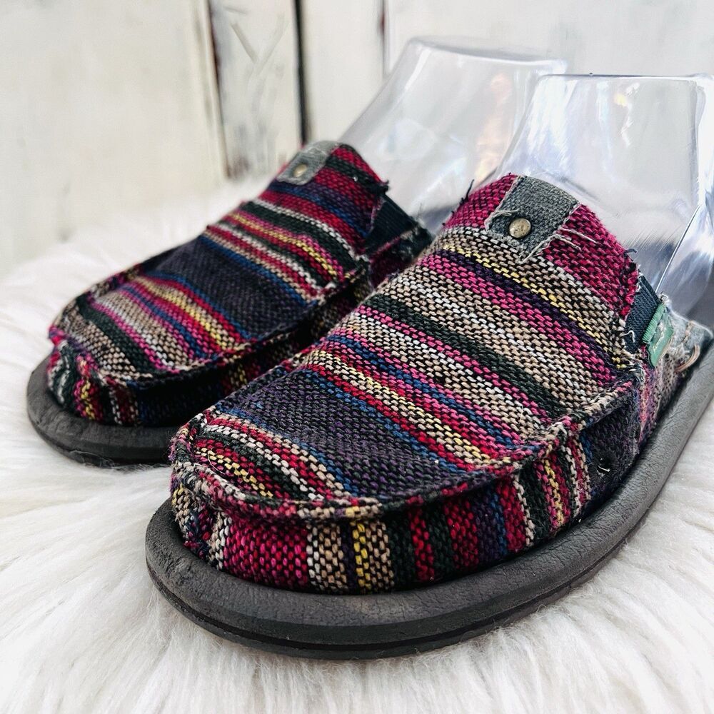 Sanuk Vagabond Southwestern Tribal Hemp Slip on Comfort Shoes - Womens Size 6 - Picture 2 of 6
